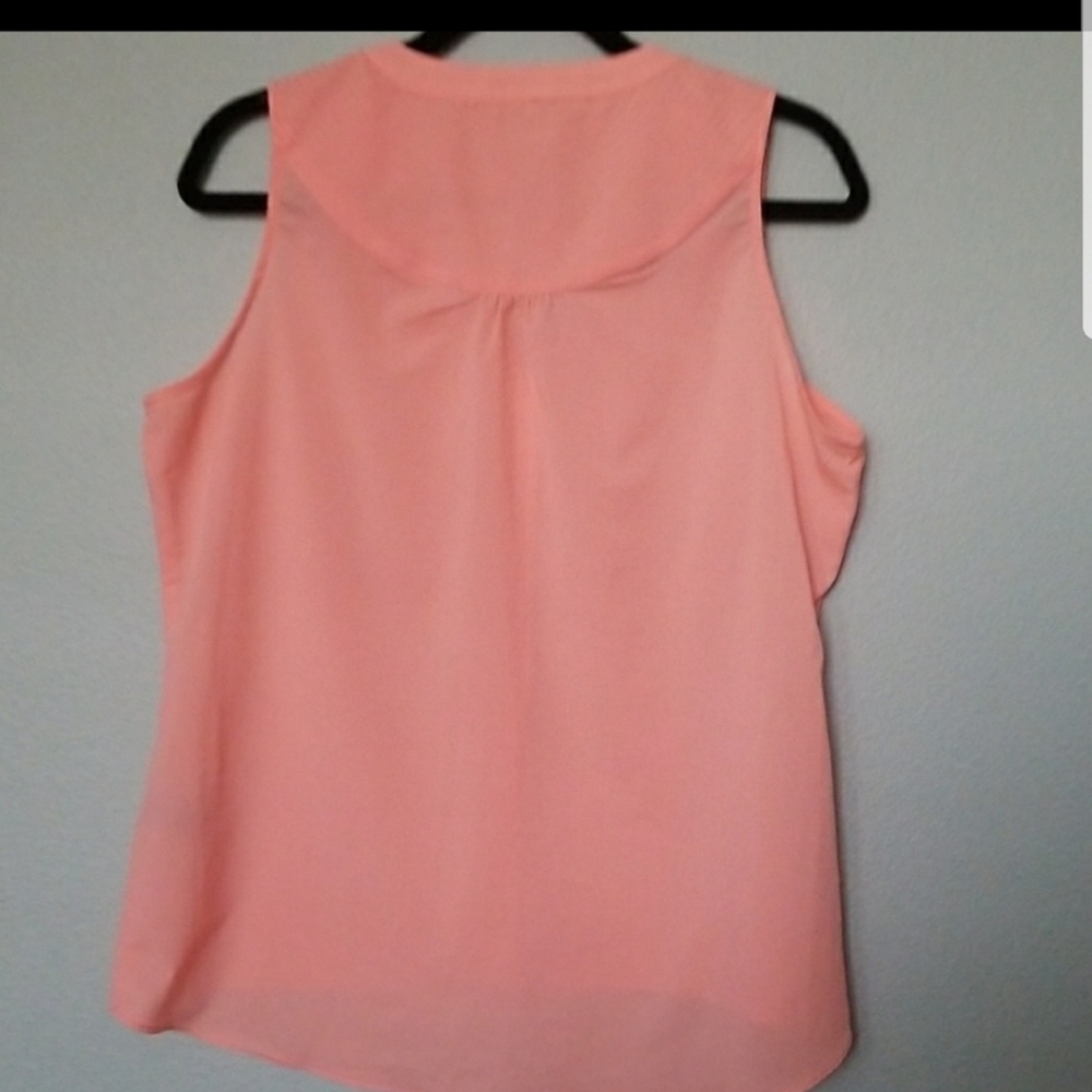 Milano Peach Lightweight Button Front Sleeveless Top Blouse Large - Picture 6 of 7